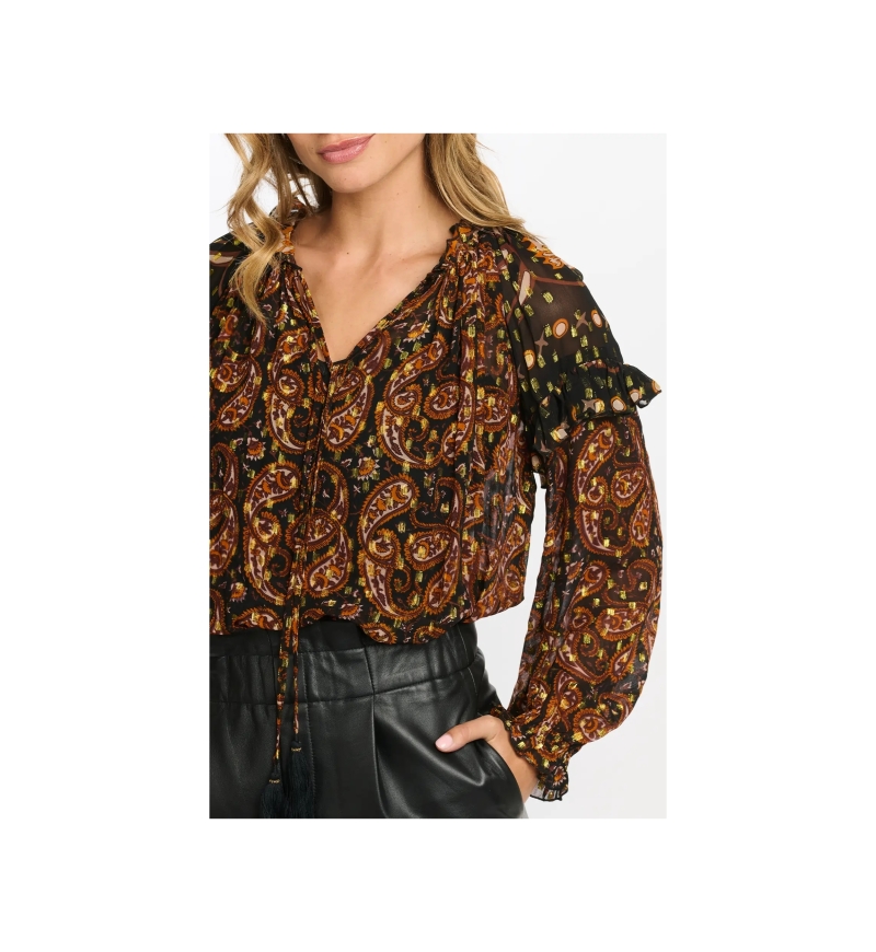 Blouse Regina - motif paisley - tissu fluide - Miss June Paris