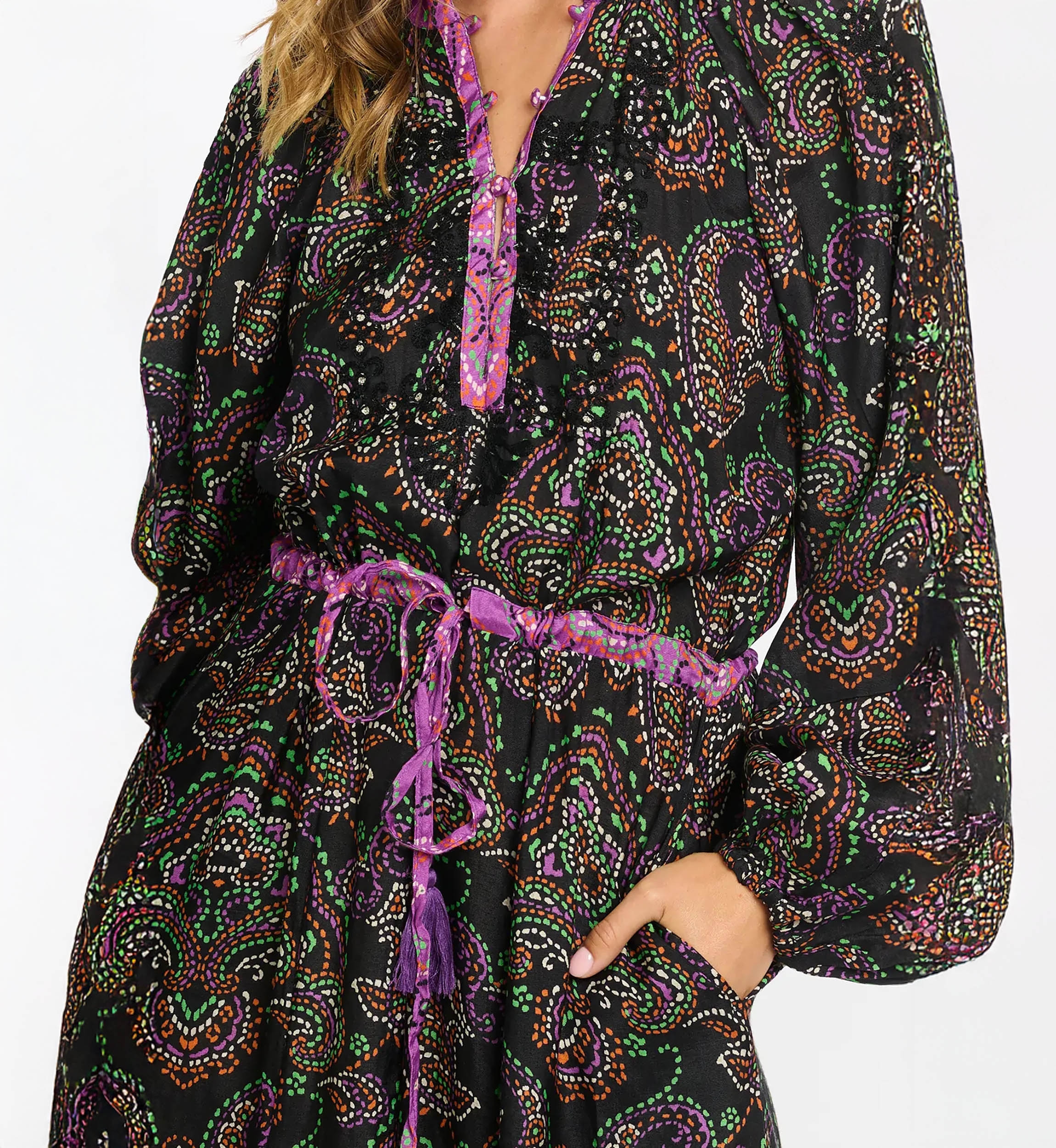 robe longue manche longue boheme PAOLA - Miss June