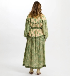 robe longue manche longue boheme verte ISABELA - Miss June