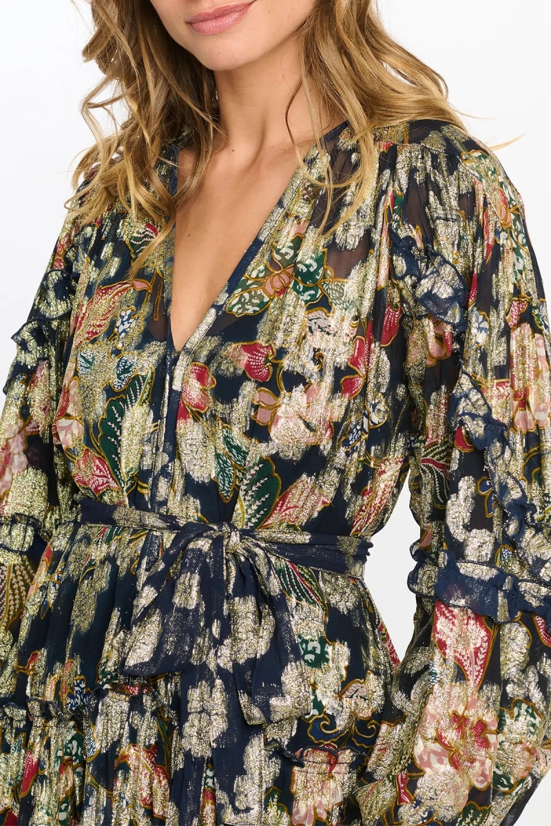 vestido corto floral manga larga JULIETA - Miss June