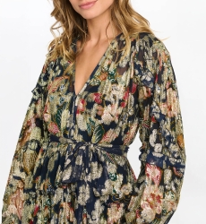 long sleeve floral short dress JULIETA - Miss June