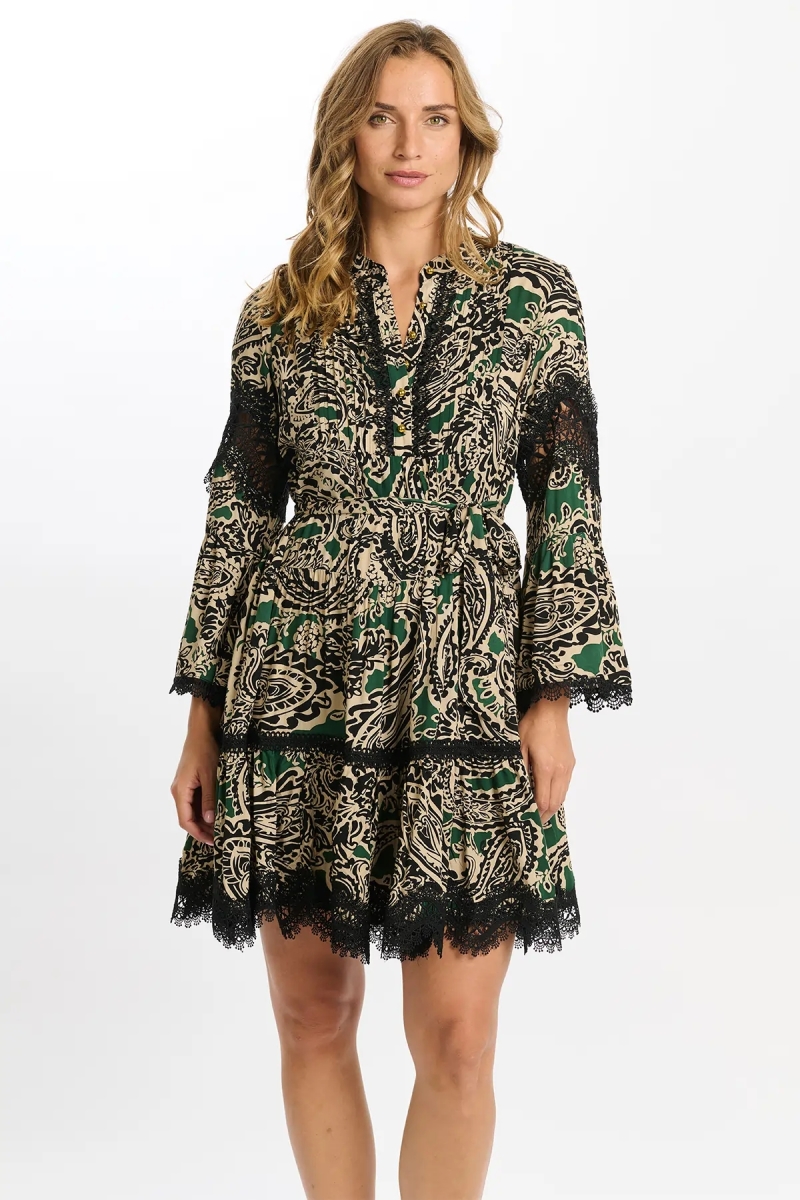 robe courte manche longue boheme chic AGATHA - Miss June