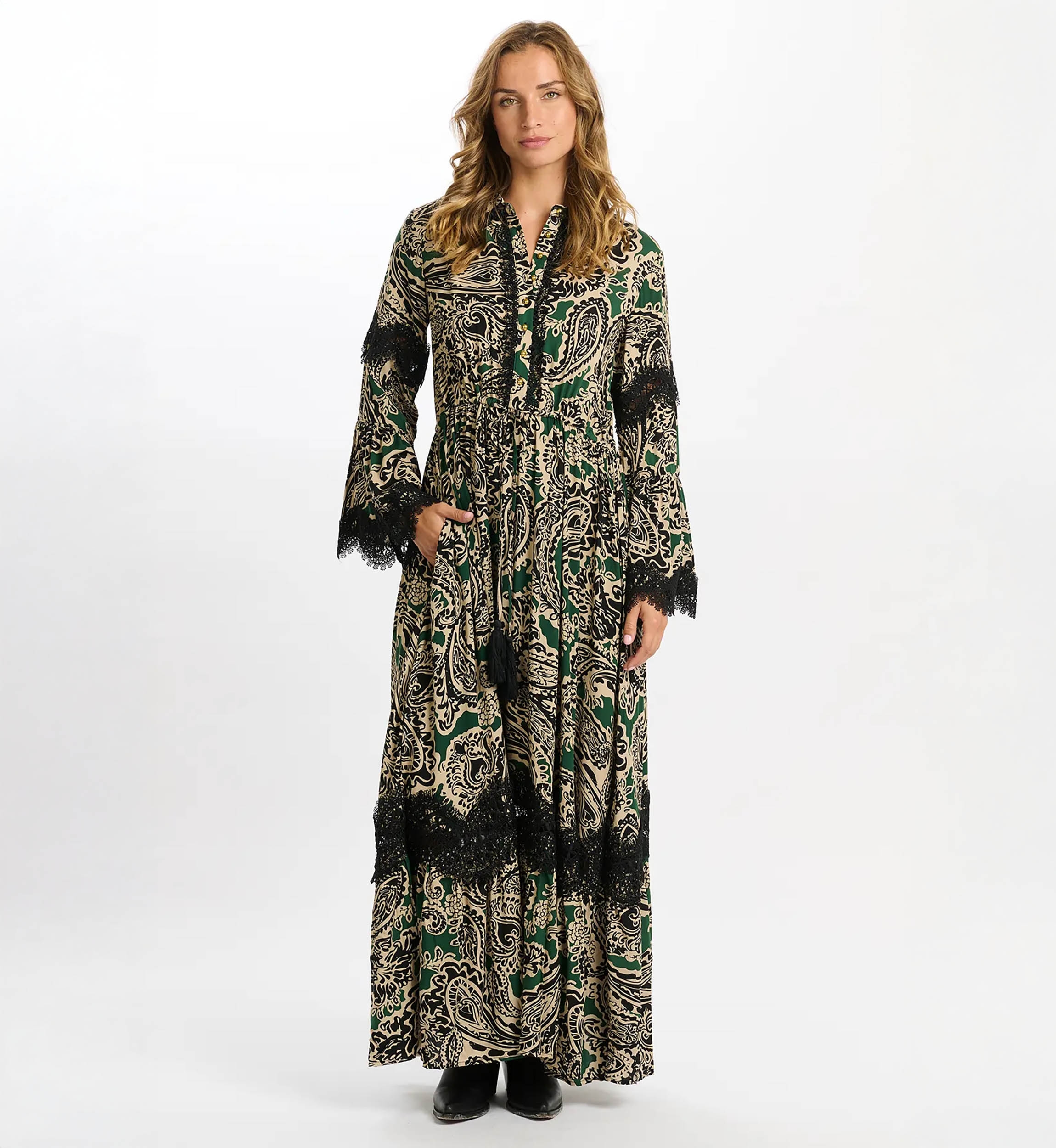 vestido largo boheme chic manga larga TARTIKA - Miss June