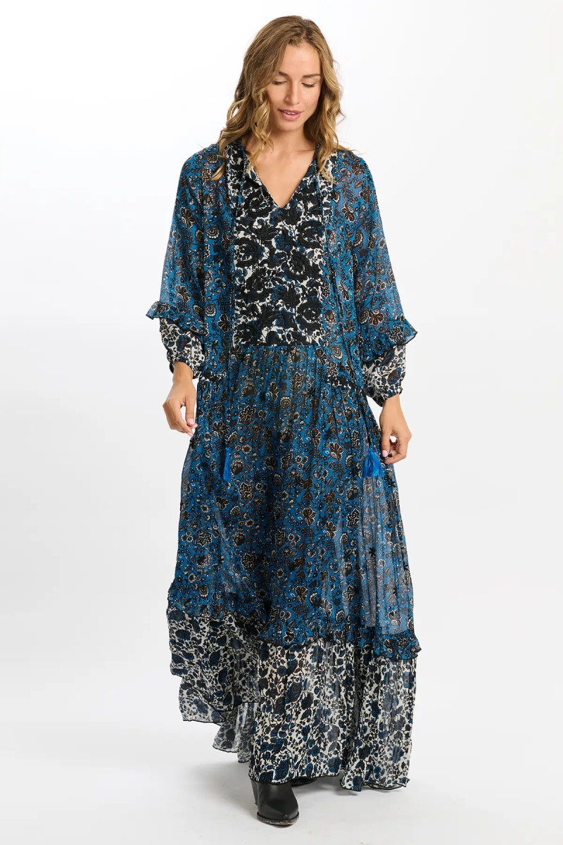 long sleeve floral long dress LUDOVICA - MISS JUNE