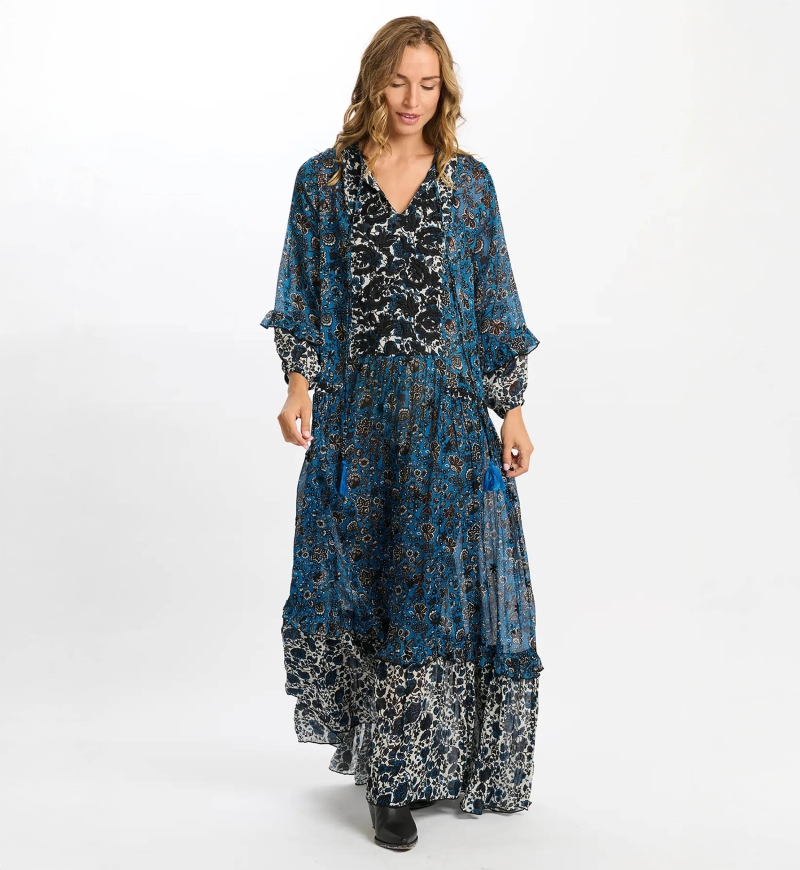 long sleeve floral long dress LUDOVICA - MISS JUNE