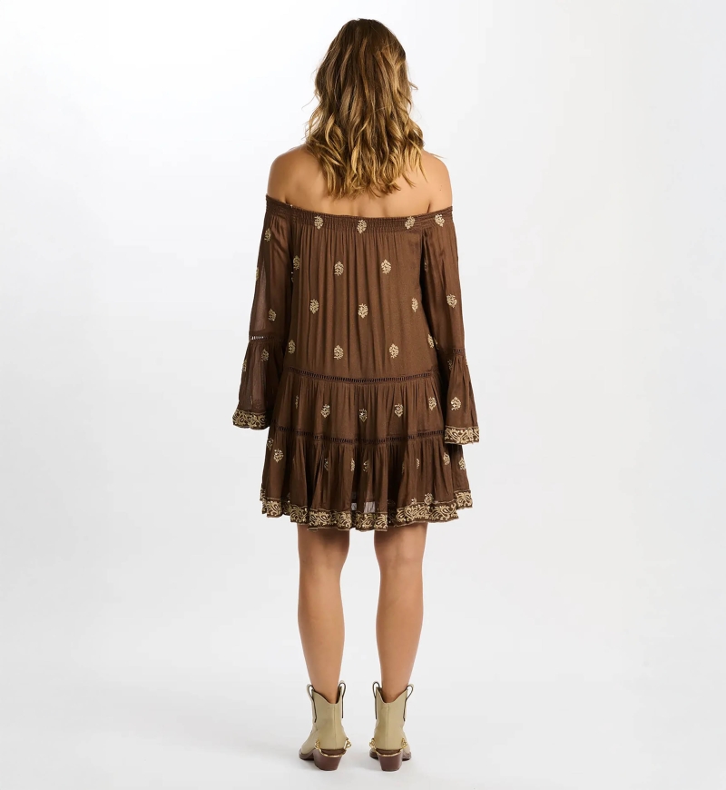 robe courte manche longue boheme SHINE - Miss June