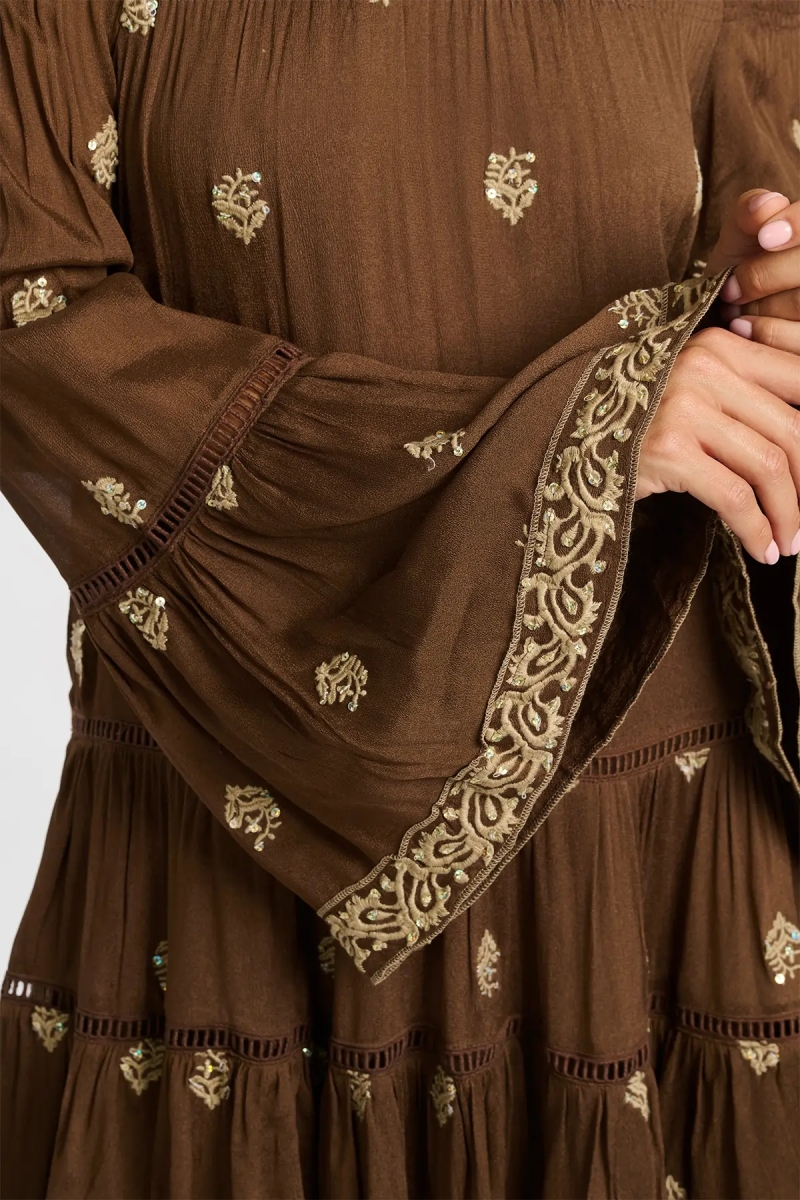 robe courte manche longue boheme SHINE - Miss June