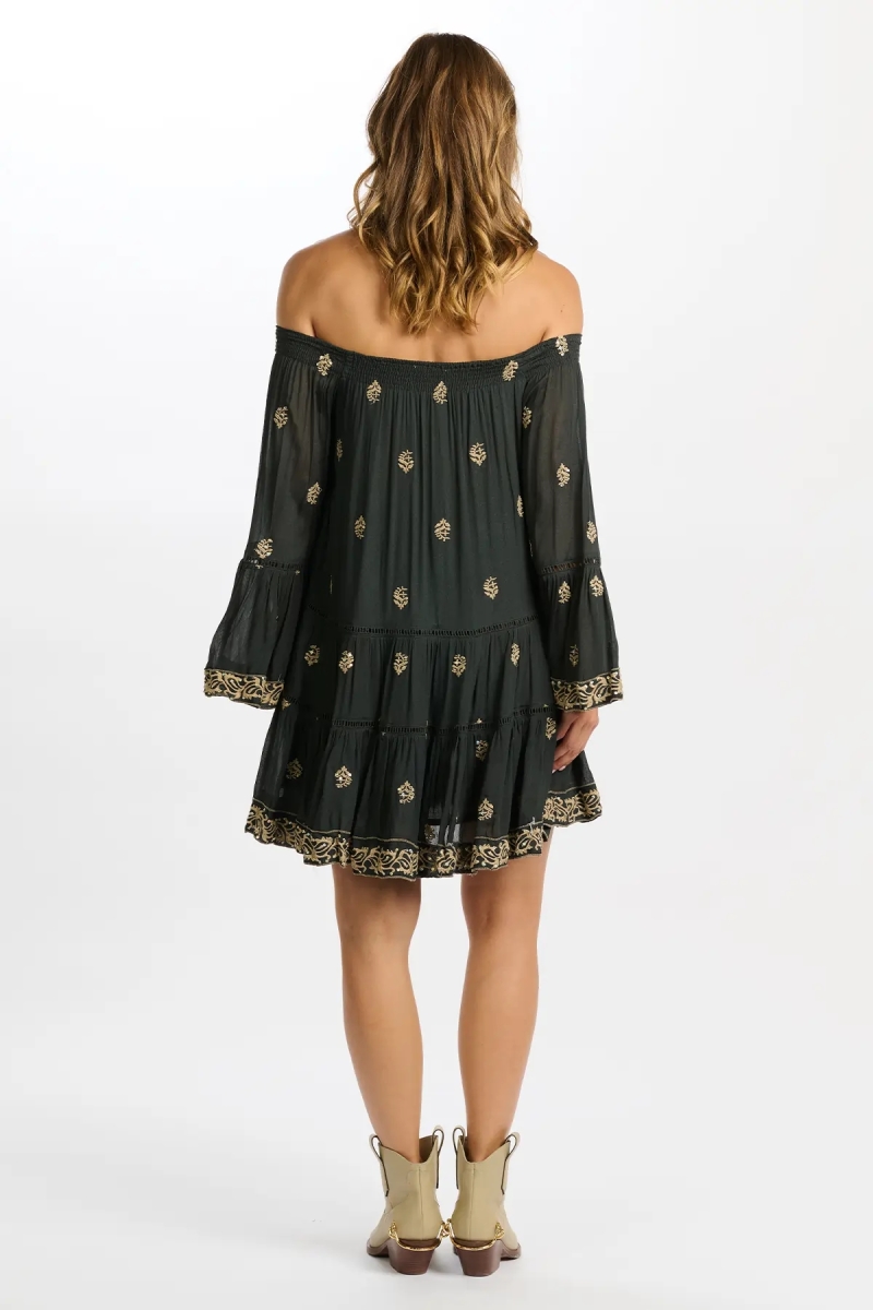 vestido corto bohemio manga larga SHINE - Miss June