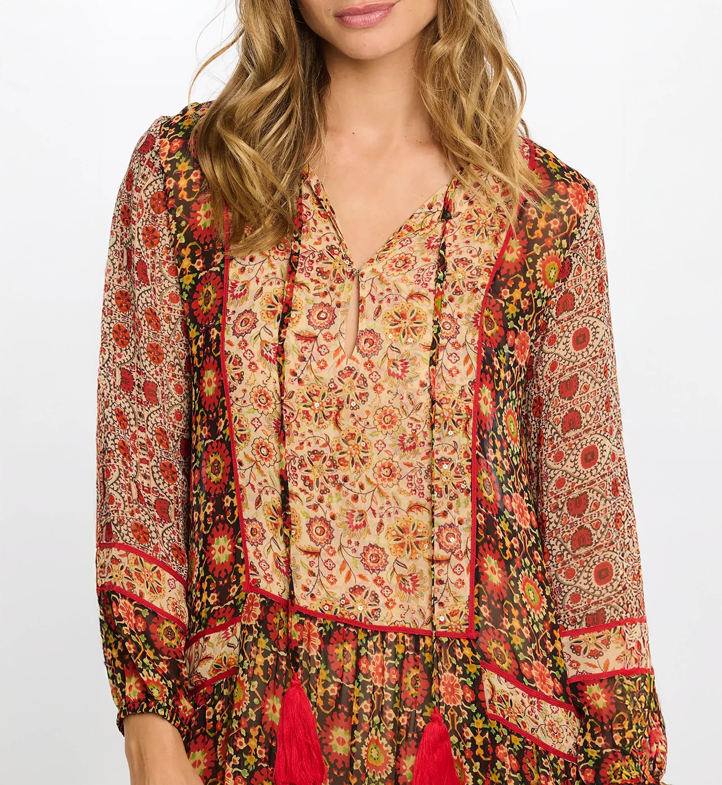 robe longue manche longue fleurie TAJ - Miss June