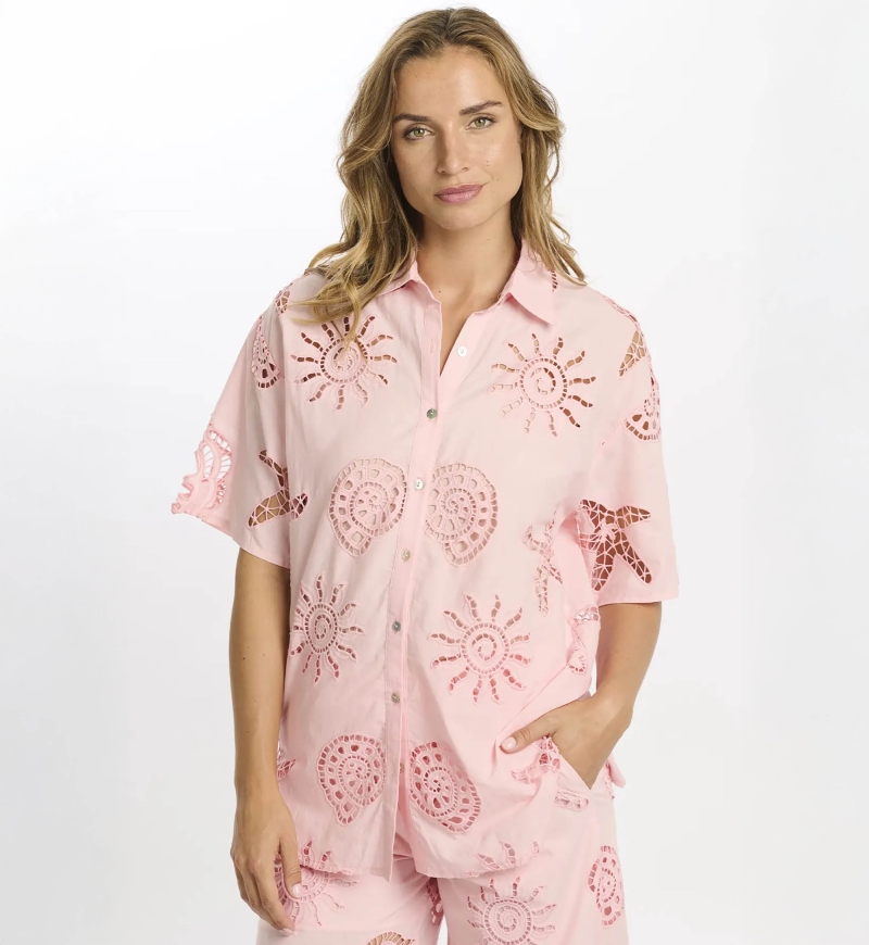 Camisa Kyle Camisa de manga corta - 100% algodón con bordado de encaje - Miss June Paris - 4