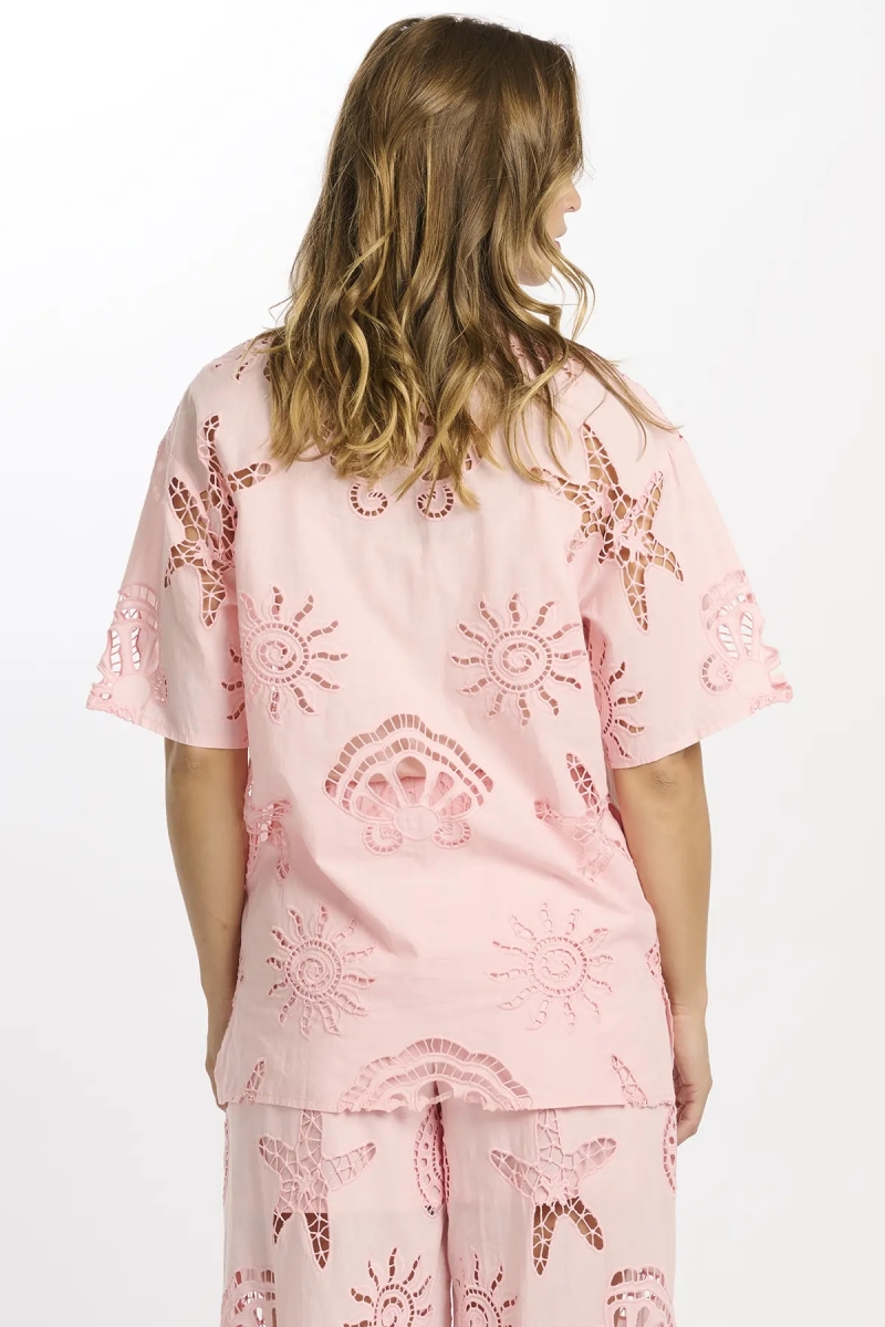 Chemise Kyle Chemise à manches courtes - 100% coton avec broderie en dentelle - Miss June Paris - 6