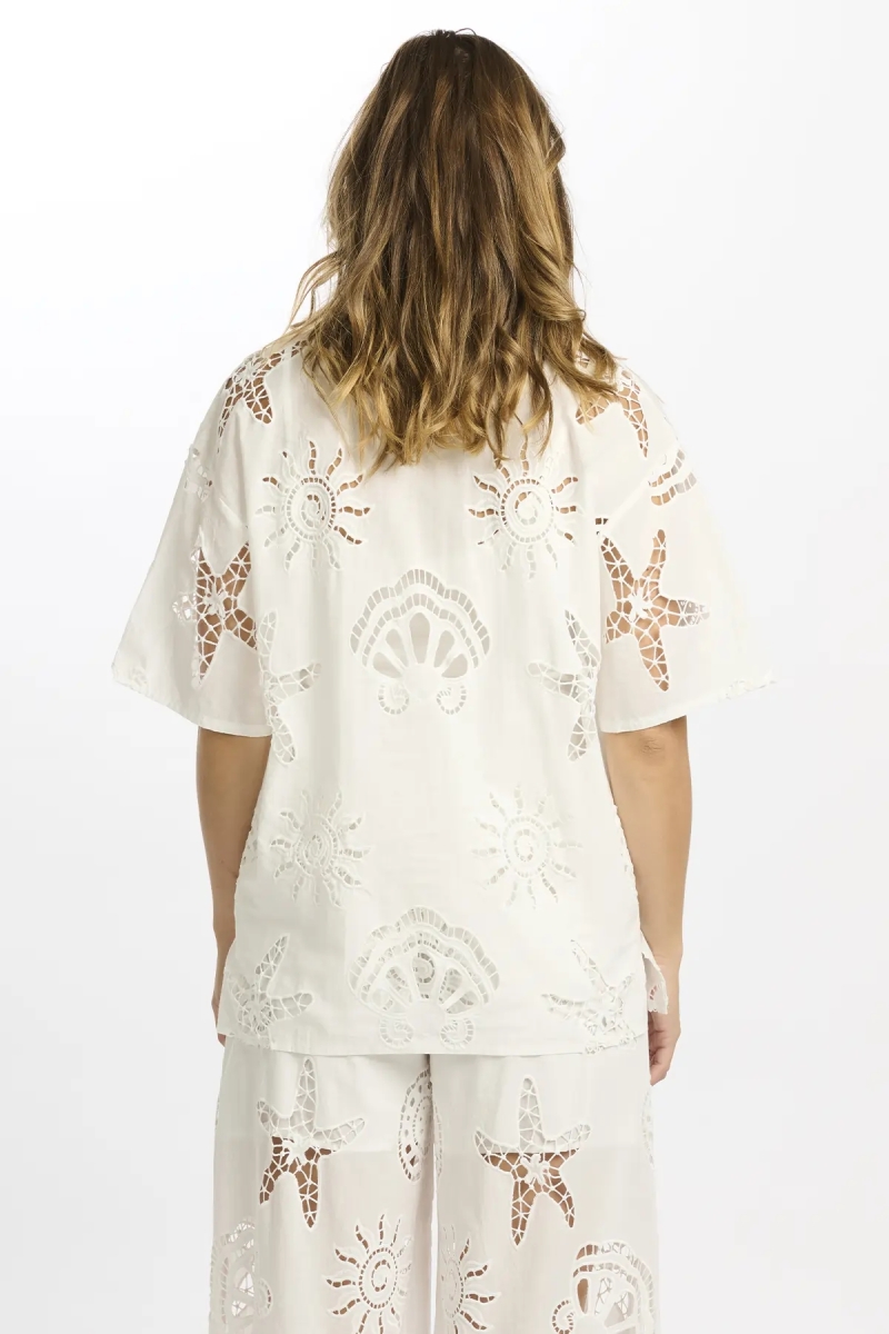 Camisa Kyle Camisa de manga corta - 100% algodón con bordado de encaje - Miss June Paris - 8