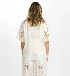 Kyle Shirt Short-sleeved shirt - 100% cotton with lace embroidery - Miss June Paris - 8