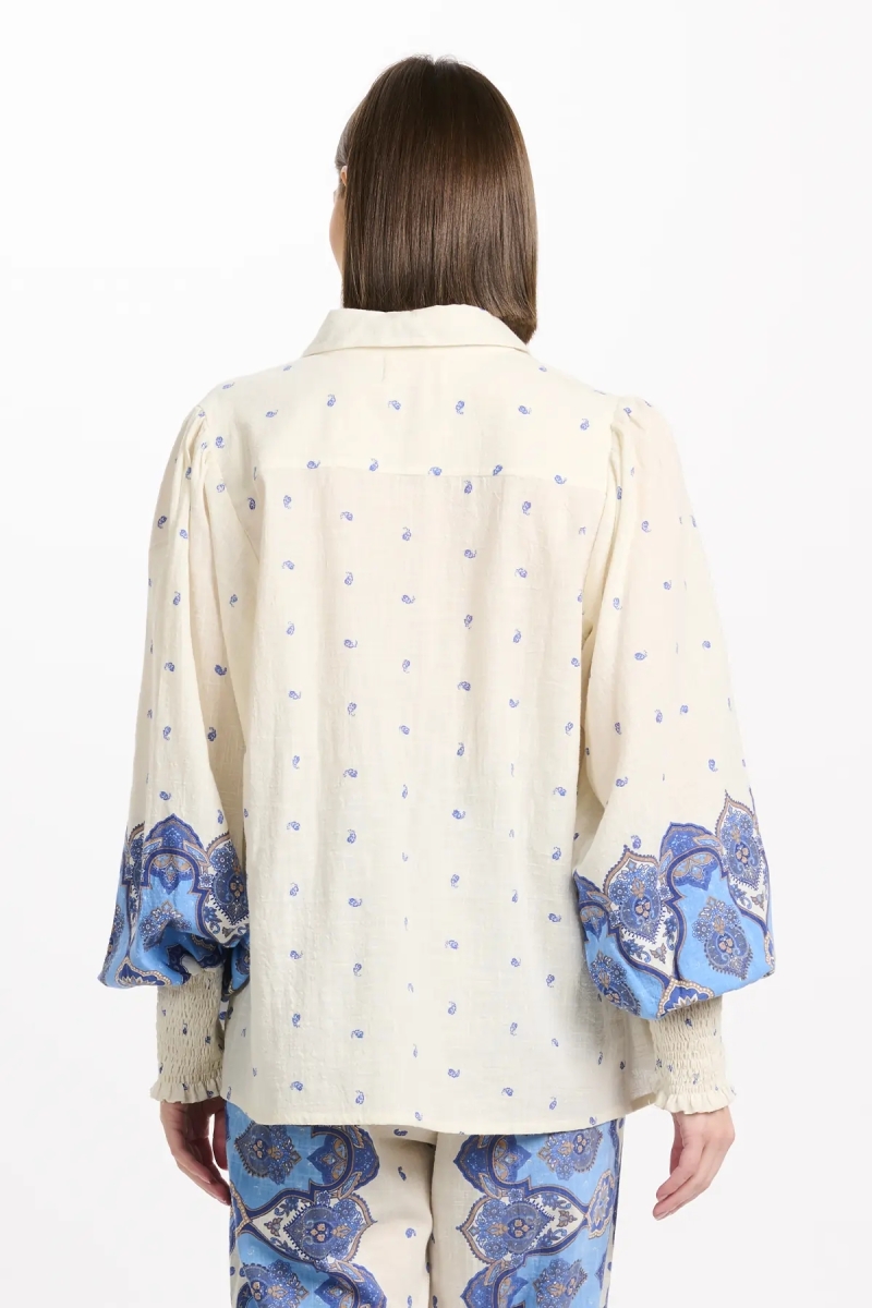 Shirt Viki Long Sleeves Shirt, 100% cotton slub printed - Miss June Paris  - 6