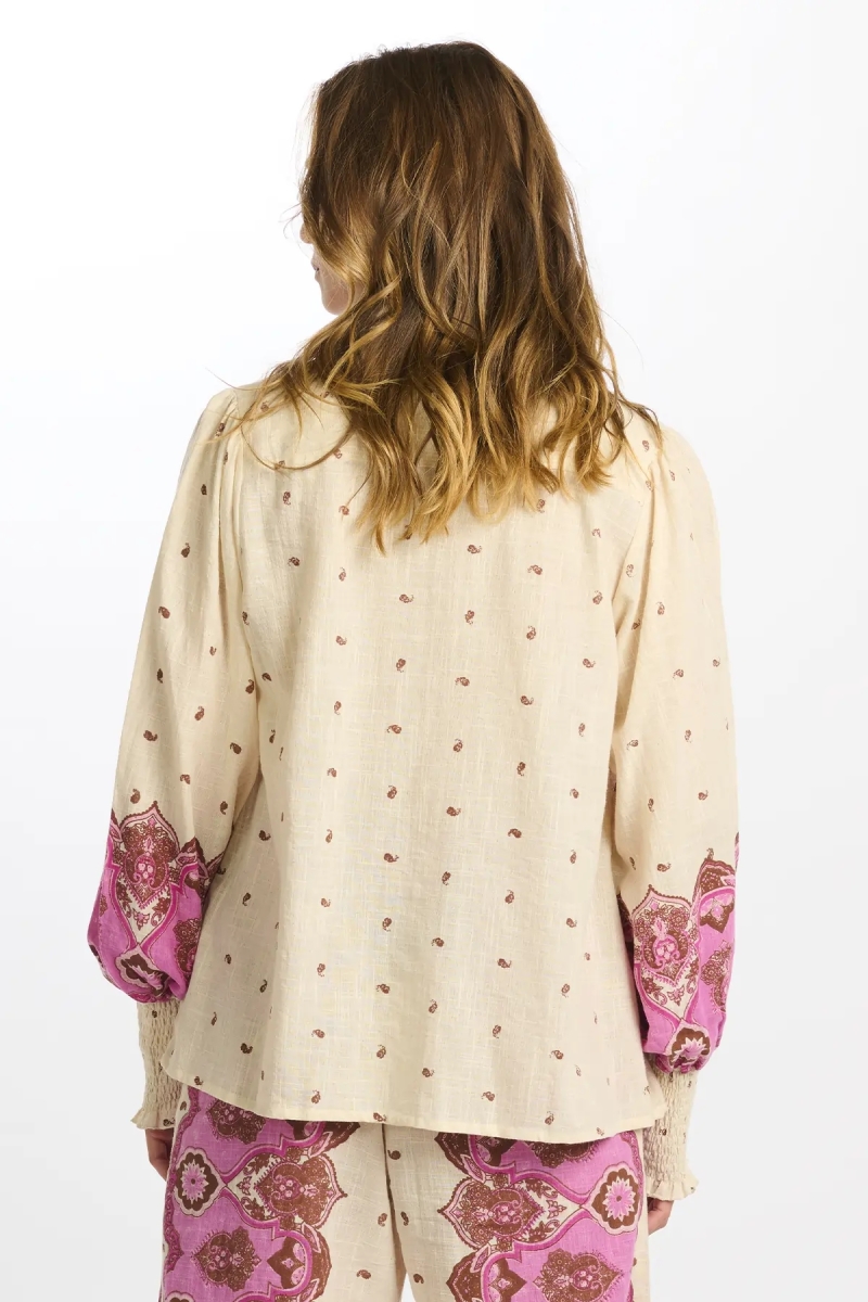 Shirt Viki Long Sleeves Shirt, 100% cotton slub printed - Miss June Paris  - 9