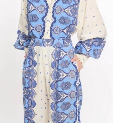 Pants Tais Pants With Pockets, 100% cotton slub printed - Miss June Paris - 5