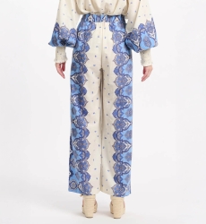 Pants Tais Pants With Pockets, 100% cotton slub printed - Miss June Paris - 7