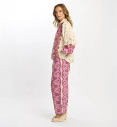 Pantalón Tais – Pantalón con bolsillos, de algodón slub estampado, 100 % algodón – Miss June Paris - 9