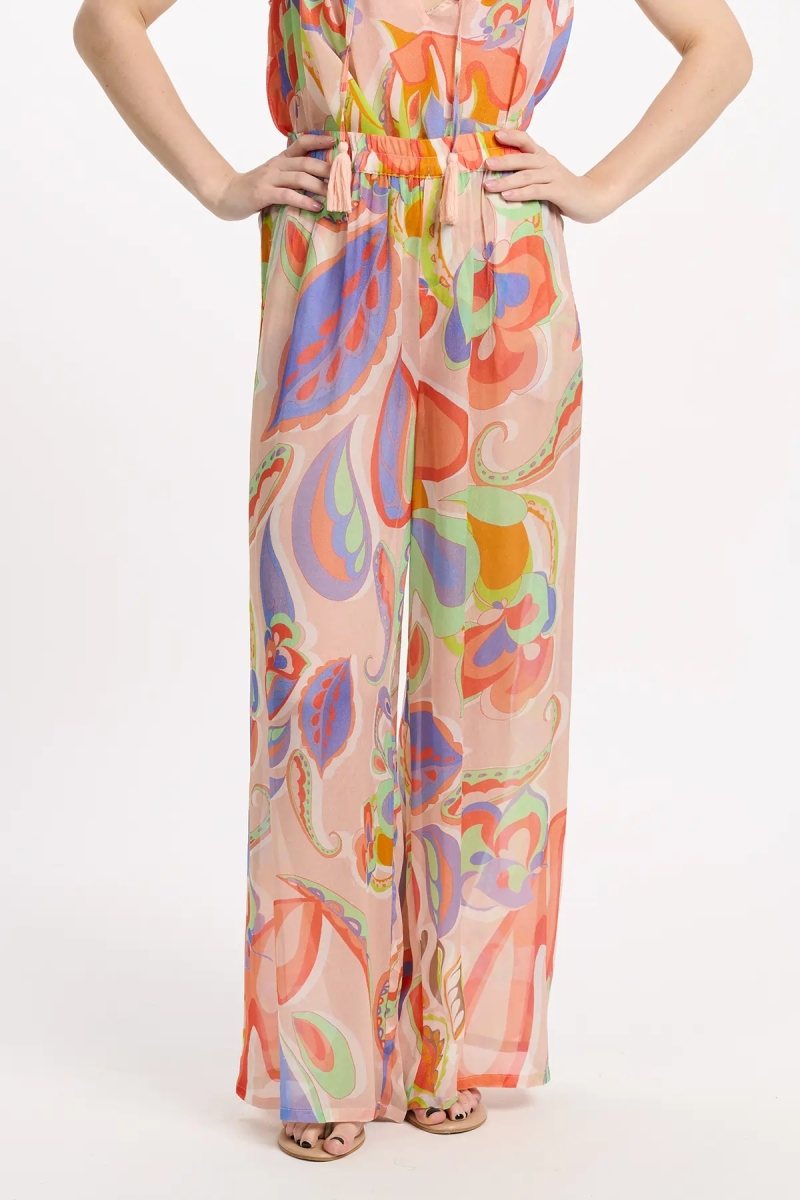 Pants Adira Pants With Pockets, 100% rayon printed - Miss June Paris  - 3
