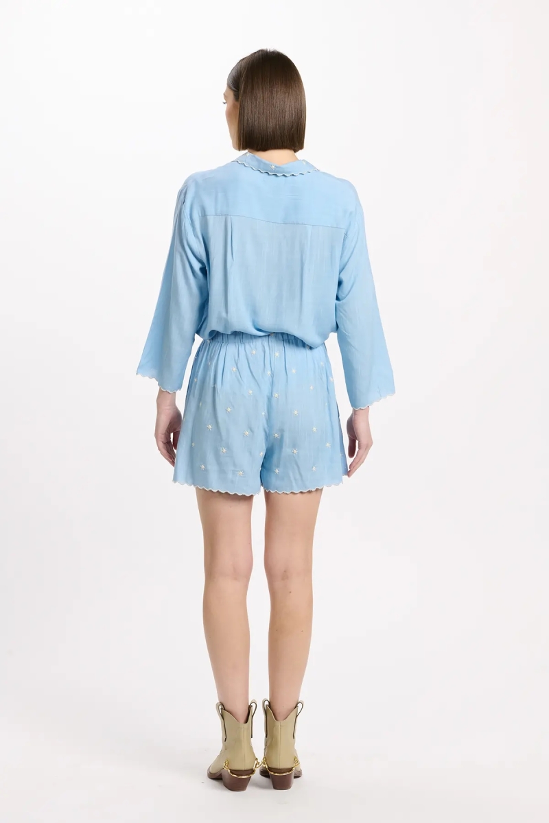 Short Lumi – Short con bolsillos, de rayón con bordados, 100 % rayón – Miss June Paris - 7