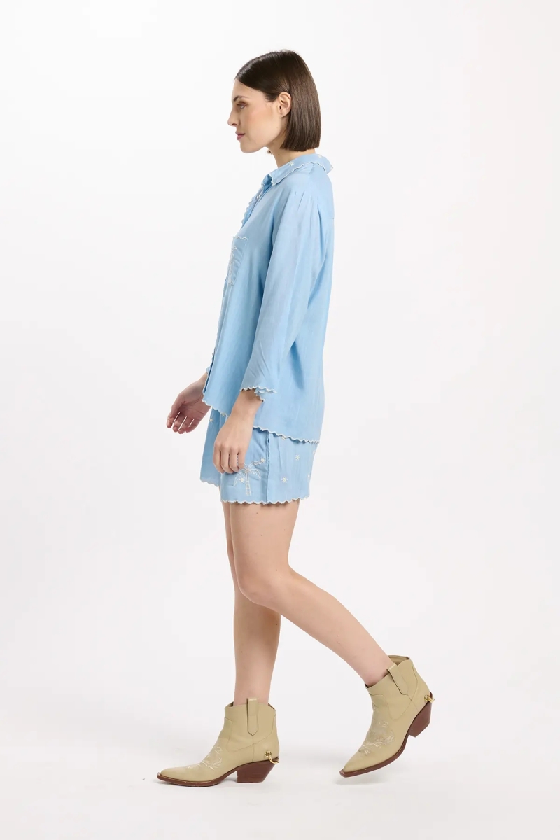 Short Lumi Shorts With Pockets, 100% rayon with embroidery - Miss June Paris - 6
