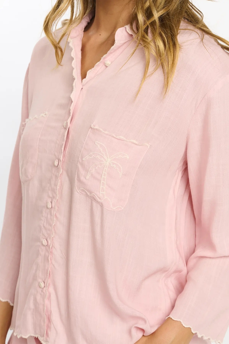 Shirt Idalia 3/4 Sleeve Shirt, 100% rayon with embroidery - Miss June Paris - 10