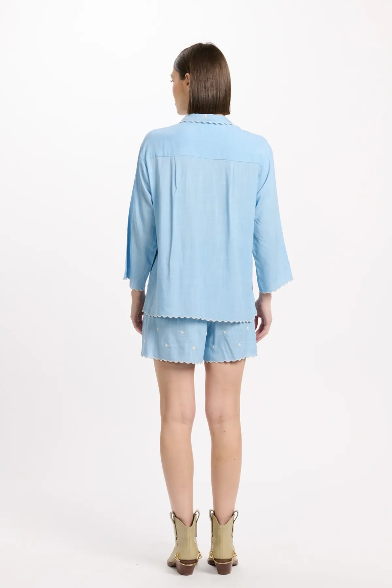 Chemise Idalia – Chemise à manches 3/4, en rayonne avec broderies, 100 % rayonne – Miss June Paris - 7