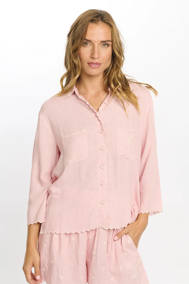 Shirt Idalia 3/4 Sleeve Shirt, 100% rayon with embroidery - Miss June Paris - 9