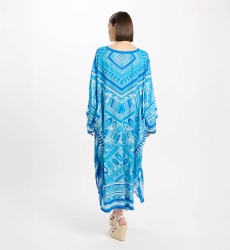 Miss June Paris — Brenda Long Kaftan Blue