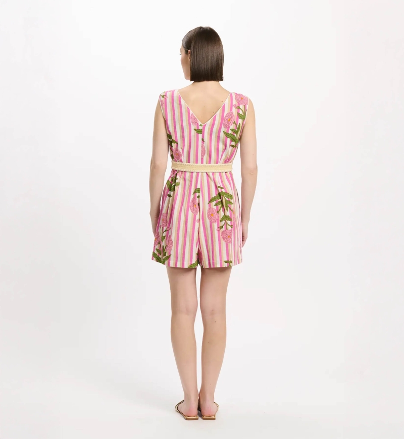 Miss June Paris — Robin Playsuit Pink