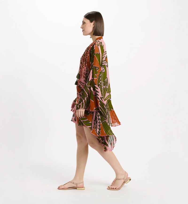 Miss June Paris — Anaya Short Kaftan Pink