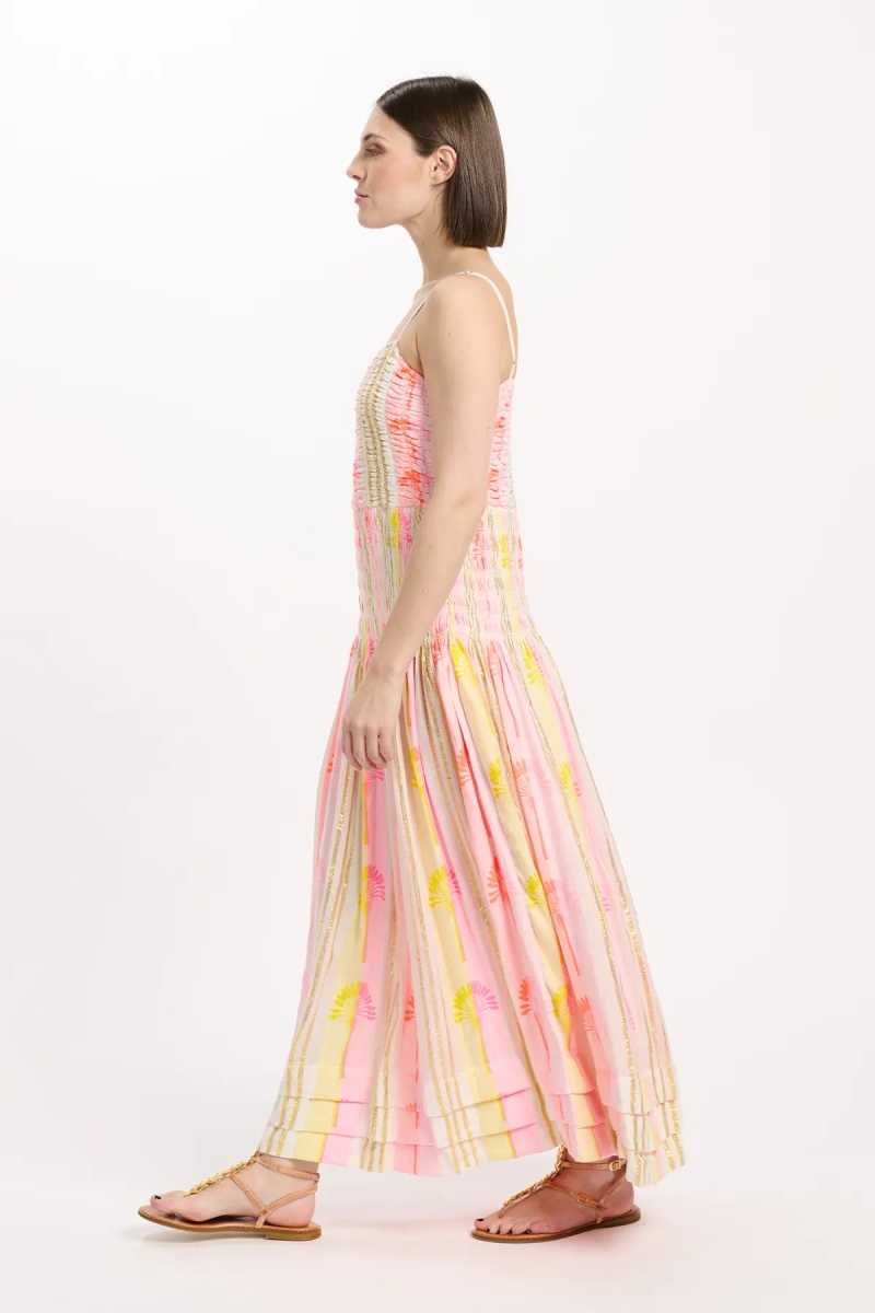 Vestido Perla – Vestido largo con tirantes finos, de rayón estampado con lúrex, 100 % rayón – Miss June Paris - 5