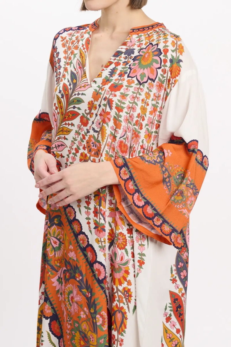 Dress Lior Long Dress With Long Sleeves, 100% rayon printed - Miss June Paris - 8