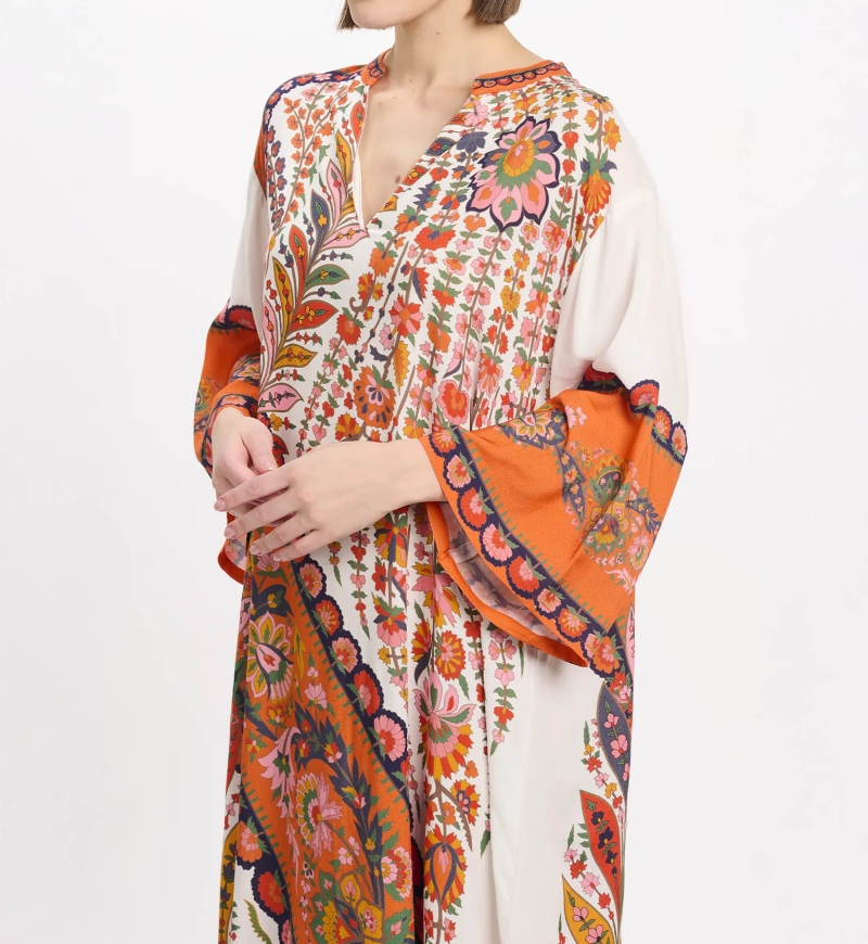 Robe Lior – Robe longue à manches longues, en rayonne imprimée, 100 % rayonne – Miss June Paris - 8