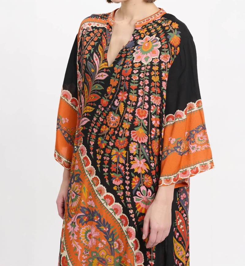 Robe Lior – Robe longue à manches longues, en rayonne imprimée, 100 % rayonne – Miss June Paris - 5