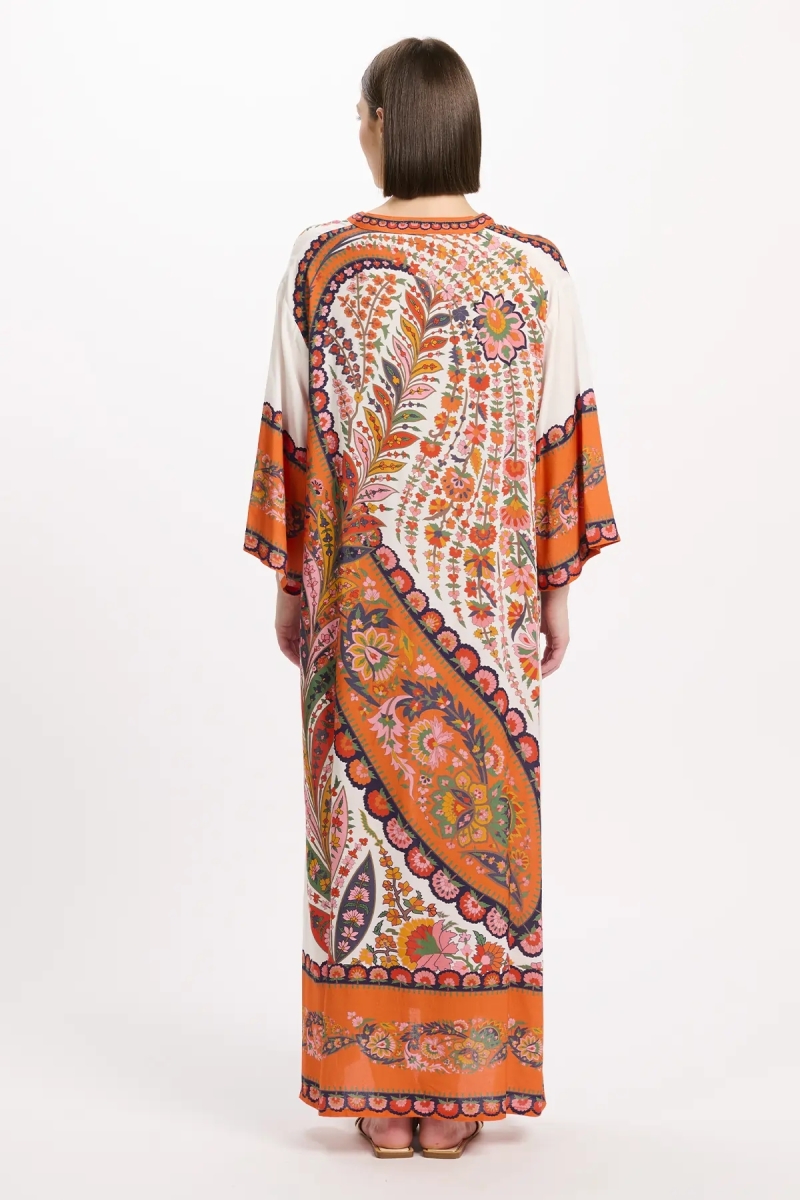 Robe Lior – Robe longue à manches longues, en rayonne imprimée, 100 % rayonne – Miss June Paris - 9