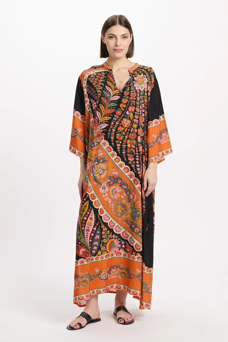 Dress Lior Long Dress With Long Sleeves, 100% rayon printed - Miss June Paris - 4