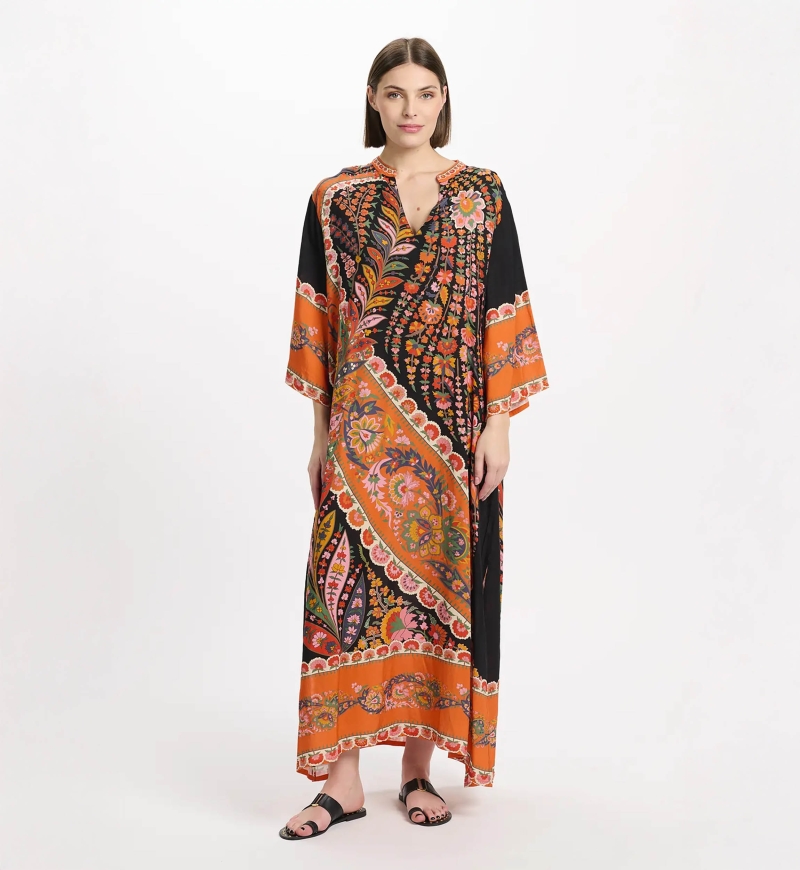 Vestido Lior – Vestido largo de manga larga, de rayón estampado, 100 % rayón – Miss June Paris - 4