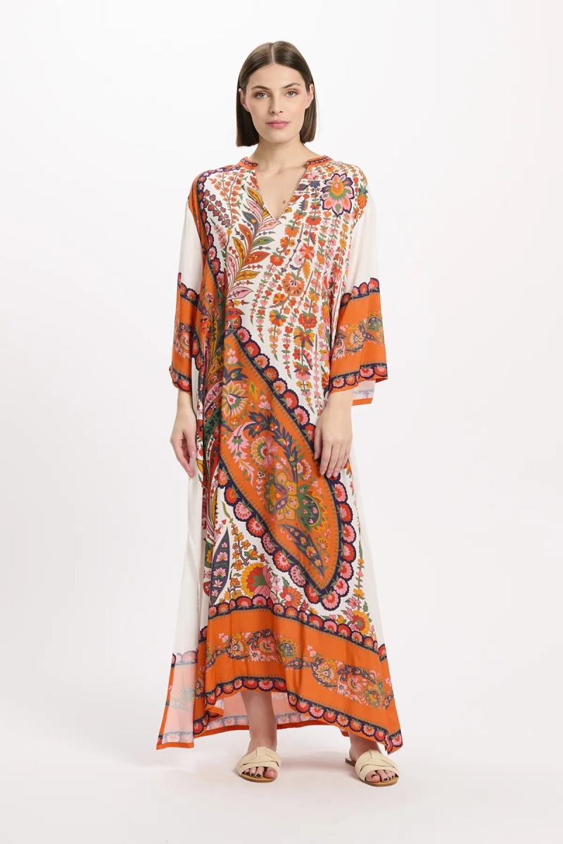 Robe Lior – Robe longue à manches longues, en rayonne imprimée, 100 % rayonne – Miss June Paris - 7