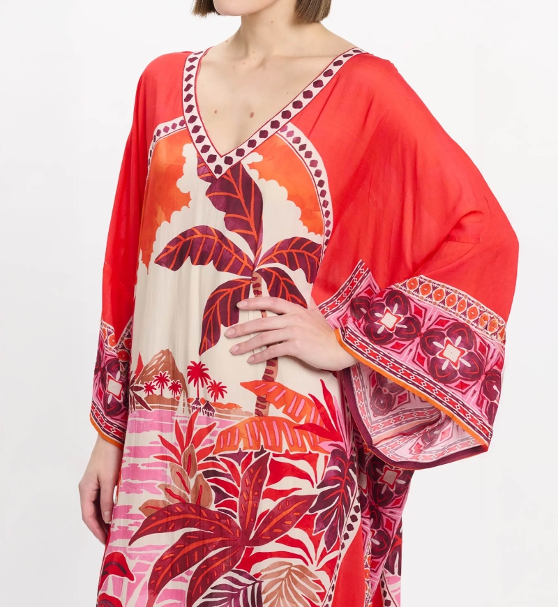 Miss June Paris — Keira Long Kaftan Red