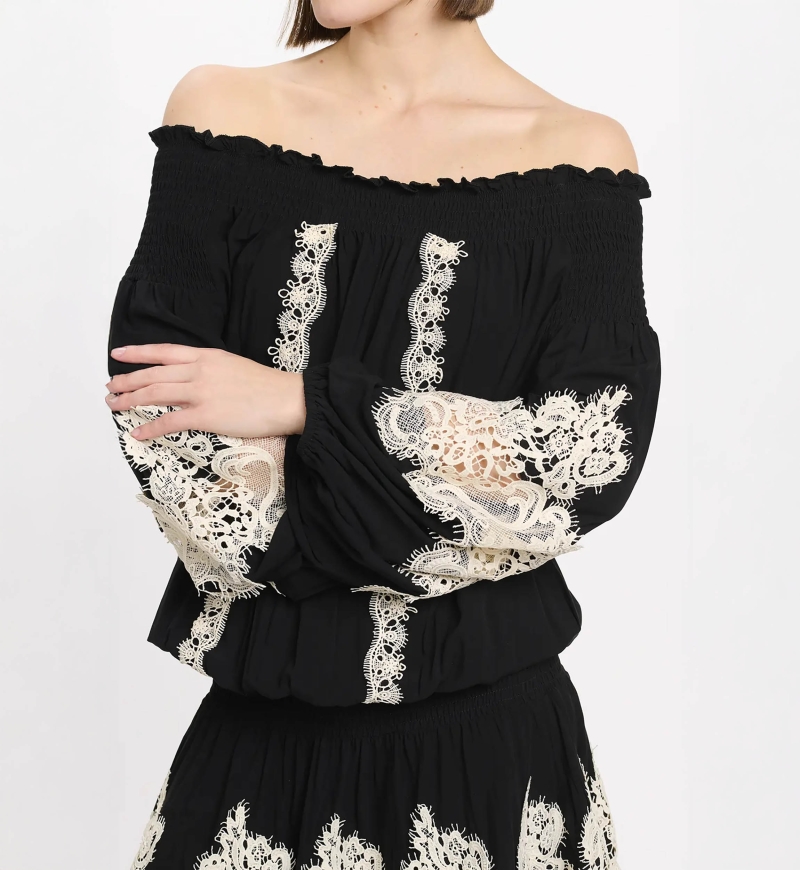 Vestido Laurel – Vestido corto con hombros descubiertos y cordones, 100 % modal – Miss June Paris - 6