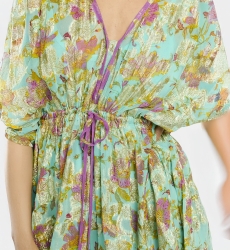 Vestido Taylor – Vestido corto con mangas ajustables, de rayón con lúrex y forro a juego, 100 % rayón – Miss June Paris