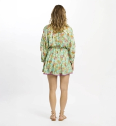 Vestido Taylor – Vestido corto con mangas ajustables, de rayón con lúrex y forro a juego, 100 % rayón – Miss June Paris