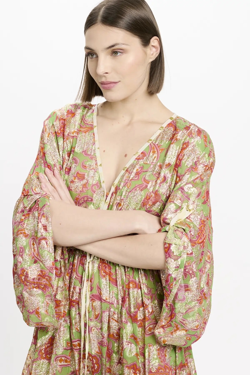 Vestido Opal – Vestido corto con mangas ajustables y forro a juego, de modal con lúrex, 100 % modal – Miss June Paris - 3
