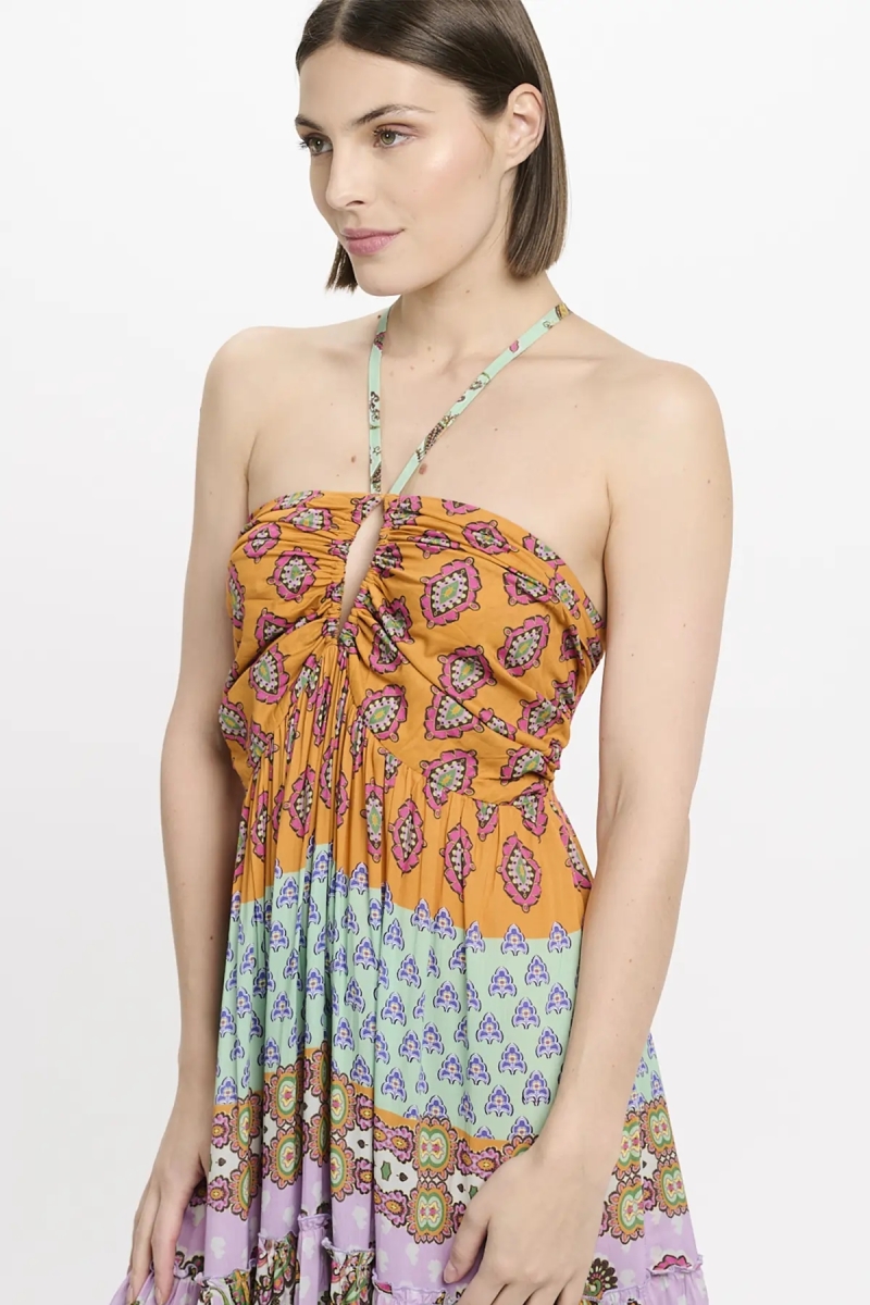 Robe Bahya – Robe longue à fines bretelles, en modal imprimé, 100 % modal – Miss June Paris - 4