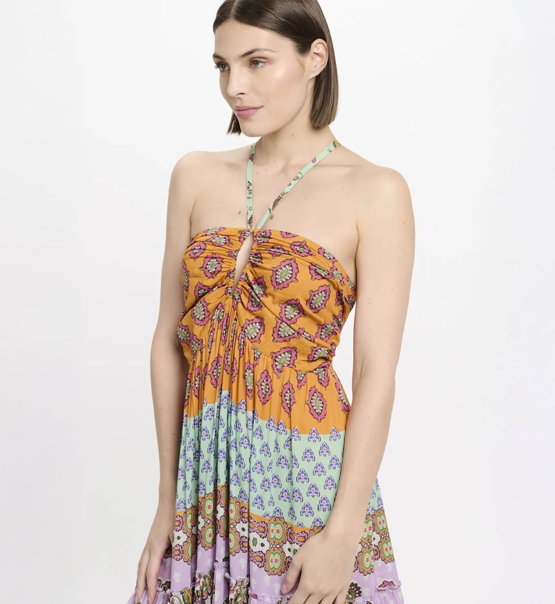 Dress Bahya Thin Straps Long Dress, 100% printed modal – Miss June Paris - 4