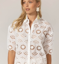 Chemise Mira en broderies anglaises - blanche - 100% coton - Miss June Paris - 5
