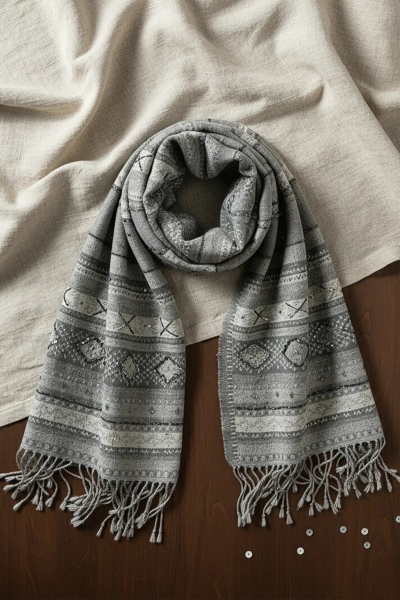 Pañuelo Kendra - lana gris - 1