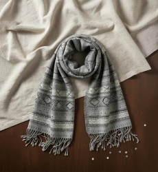 Kendra scarf - grey wool - 1