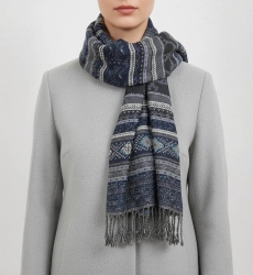 Kendra scarf - blue wool - 2